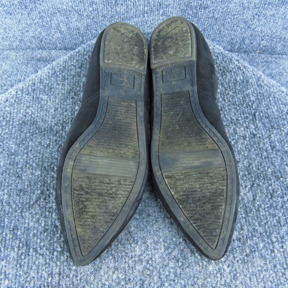 Time And Tru Women Flat Shoes Size 7.5 Medium Black Fabric Slip On - Picture 7 of 9